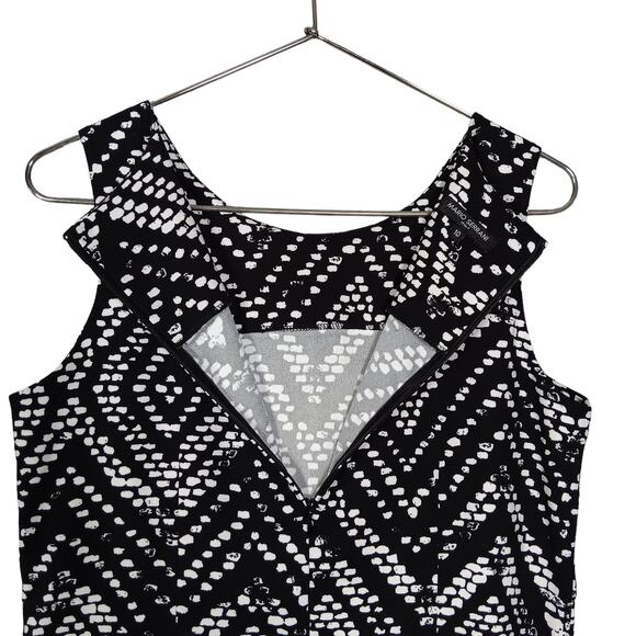 Mario Serrani Italy Dress Size 10 Black and White Abstract Print Sleeveless - Picture 8 of 9